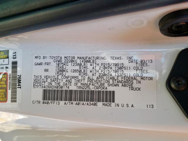 5TFTX4CNXDX030174 - 2013 TOYOTA TACOMA ACCESS CAB  ფოტო 10