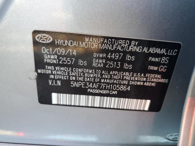 5NPE34AF7FH105864 - 2015 HYUNDAI SONATA SPORT SILVER photo 12