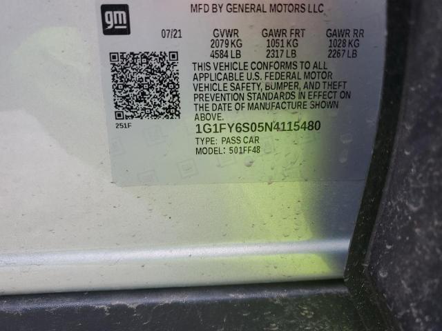 1G1FY6S05N4115480 - 2022 CHEVROLET BOLT EUV LT SILVER photo 12