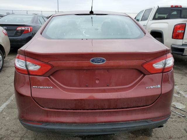 3FA6P0UU6ER131076 - 2014 FORD FUSION S HYBRID RED photo 6