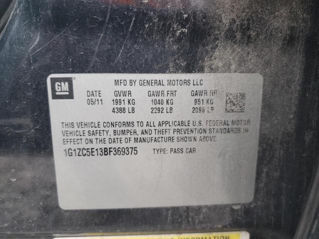 1G1ZC5E13BF369375 - 2011 CHEVROLET MALIBU 1LT Noir photo 12