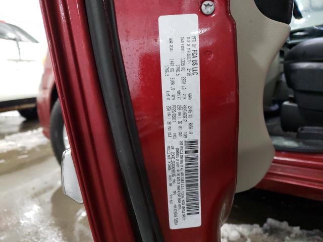 2C4RC1BG4GR269195 - 2016 CHRYSLER TOWN & COU TOURING მუქწითელი ფოტო 14