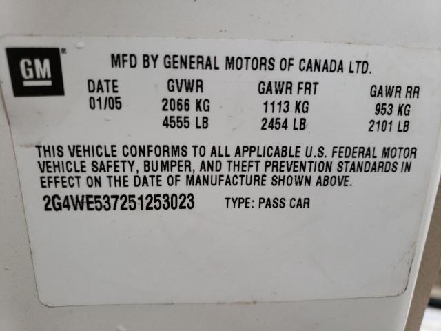 2G4WE537251253023 - 2005 BUICK LACROSSE CXS CREAM photo 12