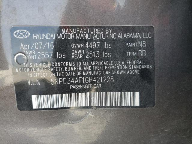 5NPE34AF1GH421228 - 2016 HYUNDAI SONATA SPORT Braun Foto 12