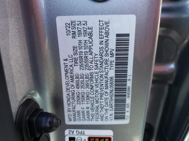 5J6RT6H92NL058096 - 2022 HONDA CR-V TOURING SILVER photo 14