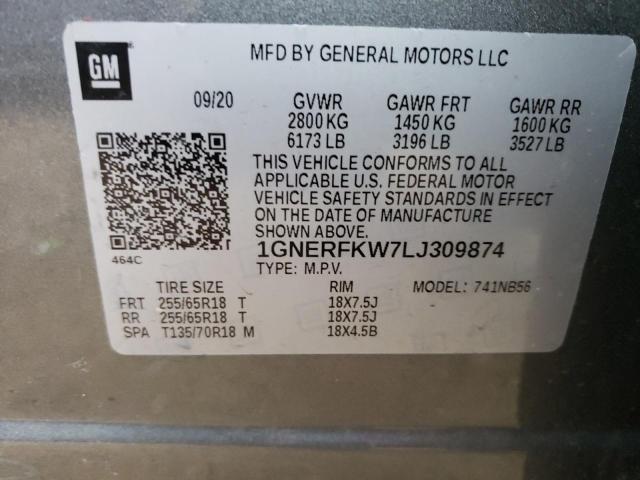 1GNERFKW7LJ309874 - 2020 CHEVROLET TRAVERSE LS SILVER photo 13