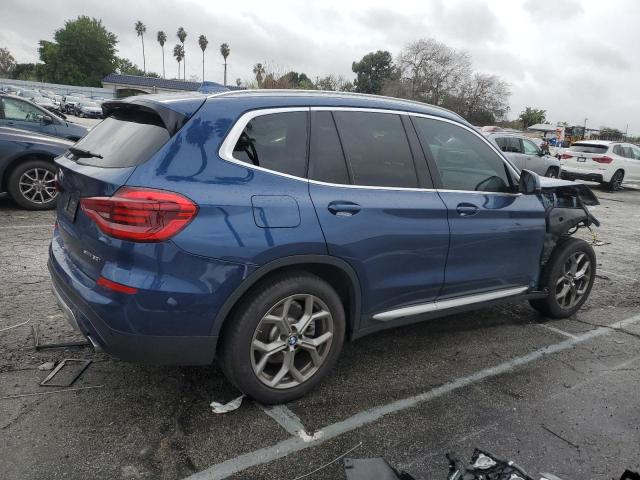 5UXTY3C04M9H69784 - 2021 BMW X3 SDRIVE30I Көк фото 3