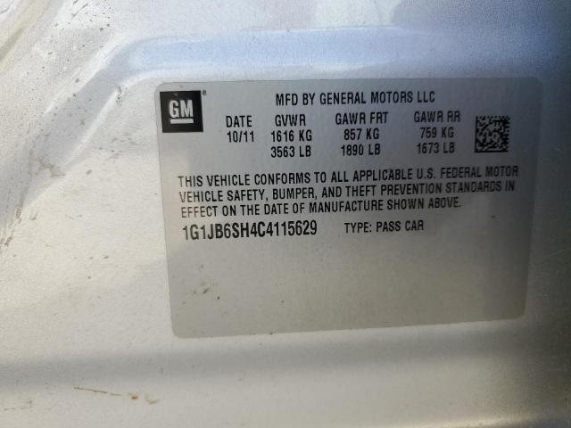 1G1JB6SH4C4115629 - 2012 CHEVROLET SONIC LS 银色 照片 12