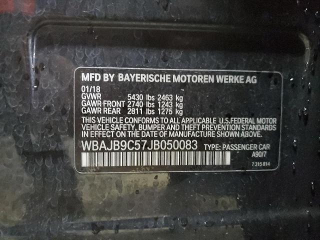 WBAJB9C57JB050083 - 2018 BMW M550XI BLACK photo 12