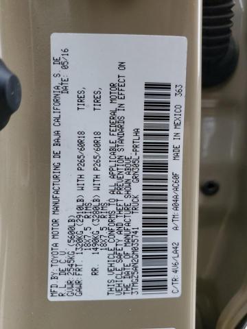 3TMGZ5AN2GM035741 - 2016 TOYOTA TACOMA DOUBLE CAB 棕色 照片 13