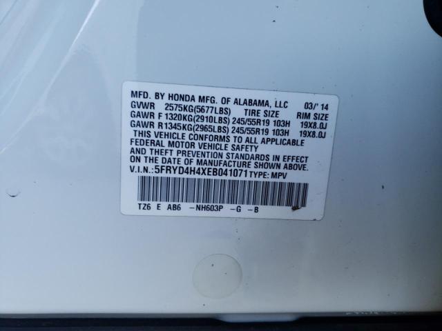 5FRYD4H4XEB041071 - 2014 ACURA MDX TECHNOLOGY WHITE photo 13