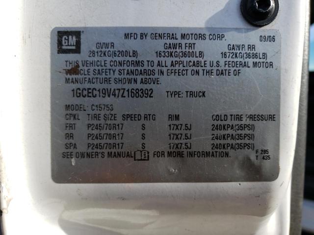 1GCEC19V47Z168392 - 2007 CHEVROLET SILVERADO C1500 CLASSIC WHITE photo 12