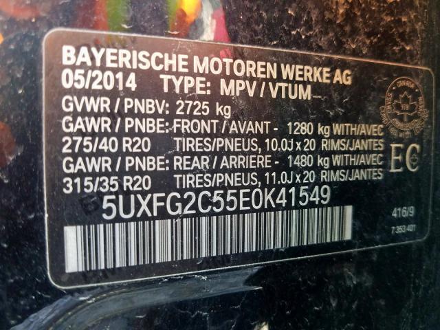 5UXFG2C55E0K41549 - 2014 BMW X6 XDRIVE35I  photo 10