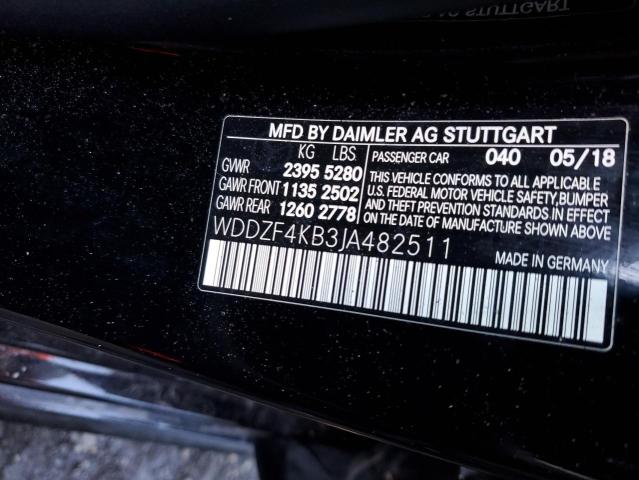 WDDZF4KB3JA482511 - 2018 MERCEDES-BENZ E 300 4MATIC BLACK photo 12