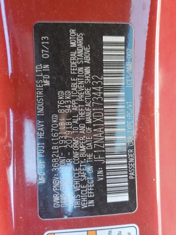 JF1ZNAA1XD1734432 - 2013 TOYOTA SCION FR-S RED photo 12
