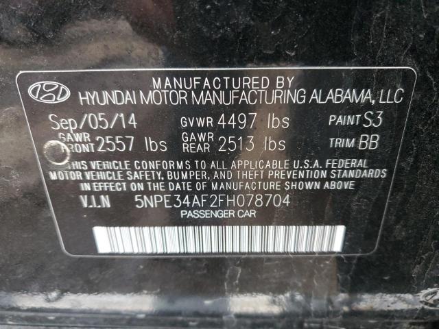 5NPE34AF2FH078704 - 2015 HYUNDAI SONATA SPORT BLACK photo 12