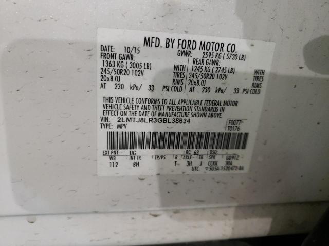 2LMTJ8LR3GBL38634 - 2016 LINCOLN MKX RESERVE Ağ foto 13