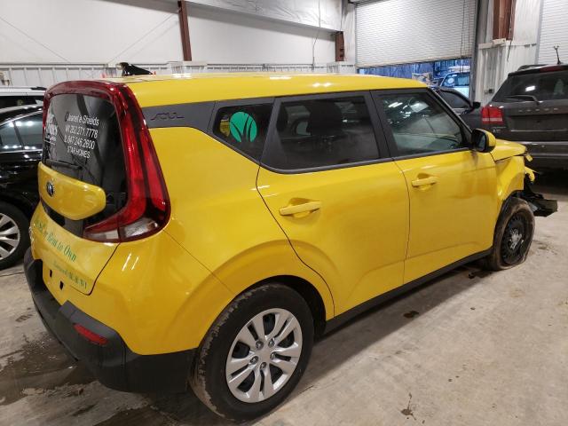 KNDJ23AUXL7116769 - 2020 KIA SOUL LX YELLOW photo 3