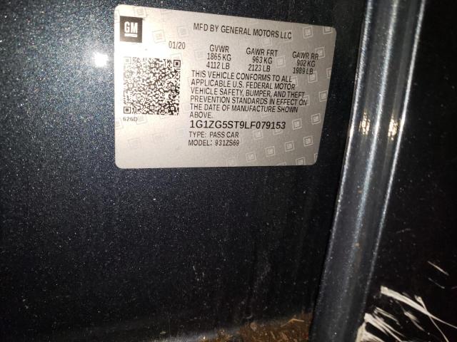 1G1ZG5ST9LF079153 - 2020 CHEVROLET MALIBU RS CHARCOAL photo 13