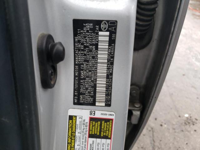 2T1BU4EE5BC640383 - 2011 TOYOTA COROLLA BASE SILVER photo 12