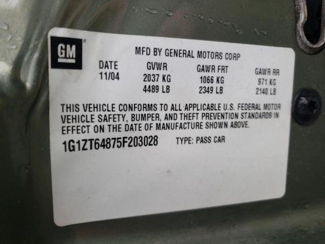 1G1ZT64875F203028 - 2005 CHEVROLET MALIBU MAXX LS მწვანე ფოტო 12