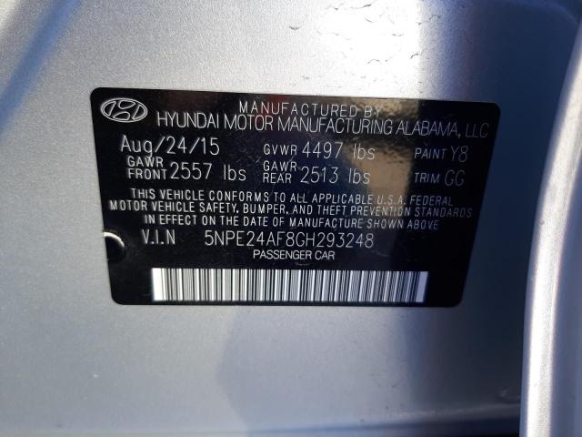 5NPE24AF8GH293248 - 2016 HYUNDAI SONATA SE SILVER photo 12