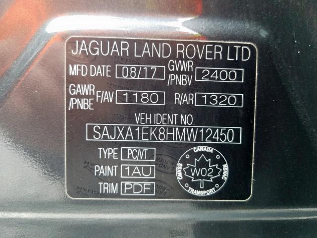 SAJXA1EK8HMW12450 - 2017 JAGUAR XJR  photo 10