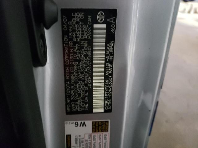 JTKDE177470218800 - 2007 TOYOTA SCION TC 银色 照片 12