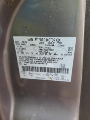 1FMYU02Z47KB08019 - 2007 FORD ESCAPE XLS GRAY photo 13