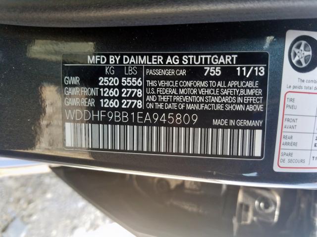 WDDHF9BB1EA945809 - 2014 MERCEDES-BENZ E 550 4MATIC  photo 10