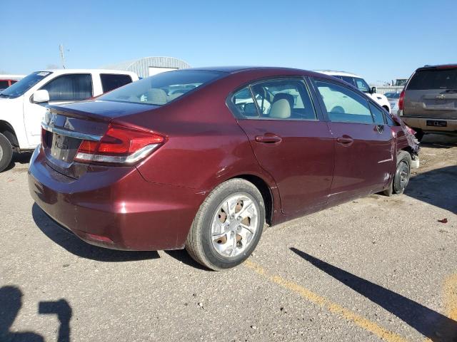 19XFB2F50DE029174 - 2013 HONDA CIVIC LX BURGUNDY photo 3