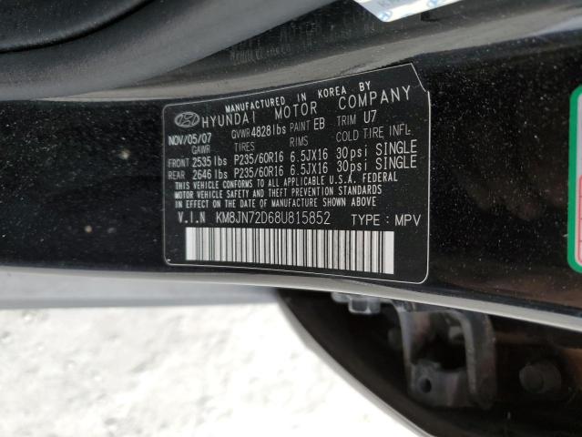 KM8JN72D68U815852 - 2008 HYUNDAI TUCSON SE BLACK photo 14