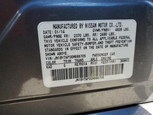 JN1BV7AP0EM686705 - 2014 INFINITI Q50 BASE GRAY photo 13