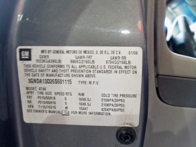 3GNDA13D26S601115 - 2006 CHEVROLET HHR LS  照片 10