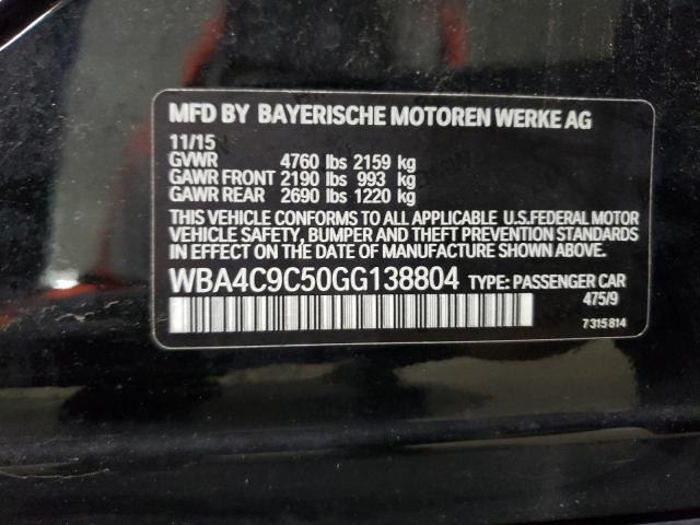WBA4C9C50GG138804 - 2016 BMW 428 XI GRAN COUPE SULEV BLACK photo 12