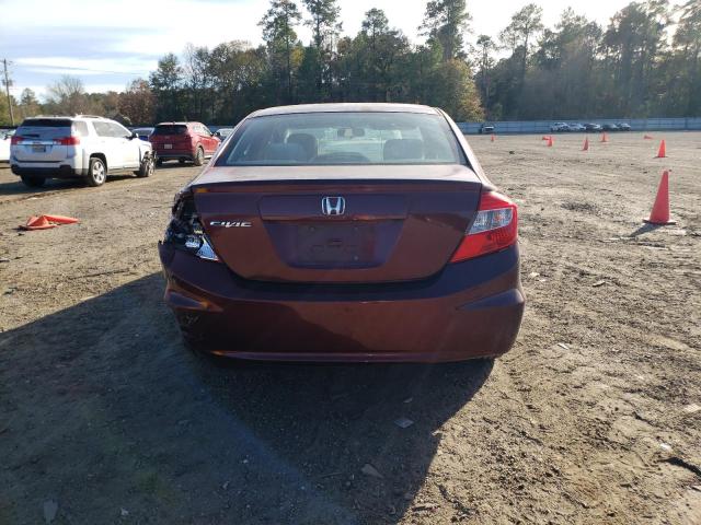 2HGFB2F89CH612793 - 2012 HONDA CIVIC EX MAROON photo 6