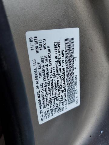 5FNRL3H43AB033858 - 2010 HONDA ODYSSEY EX TAN photo 13