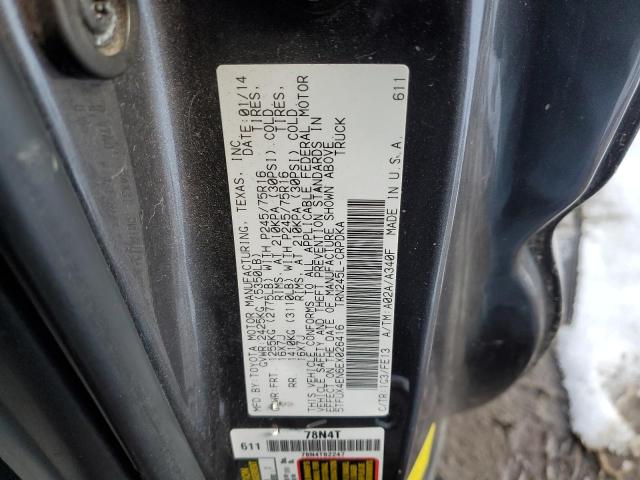 5TFUX4EN6EX026416 - 2014 TOYOTA TACOMA ACCESS CAB ნაცრისფერი ფოტო 13