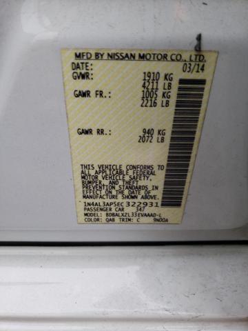 1N4AL3AP5EC322931 - 2014 NISSAN ALTIMA 2.5 WHITE photo 12