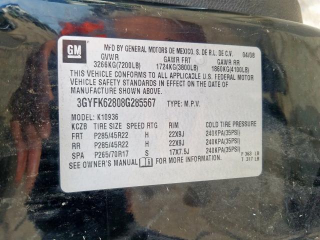 1GYFK66847R390069 - 2007 CADILLAC ESCALADE ESV  photo 10