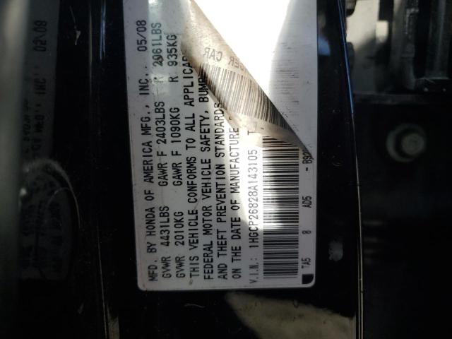 1HGCP26828A143105 - 2008 HONDA ACCORD EXL BLACK photo 12