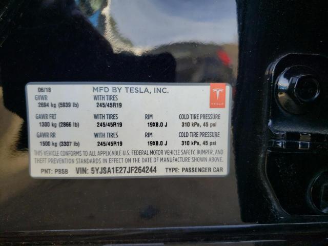 5YJSA1E27JF264244 - 2018 TESLA MODEL S 黑色 照片 13
