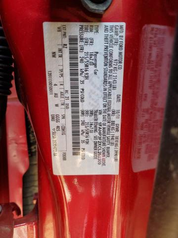 1FAHP3F2XCL260309 - 2012 FORD FOCUS SE RED photo 12