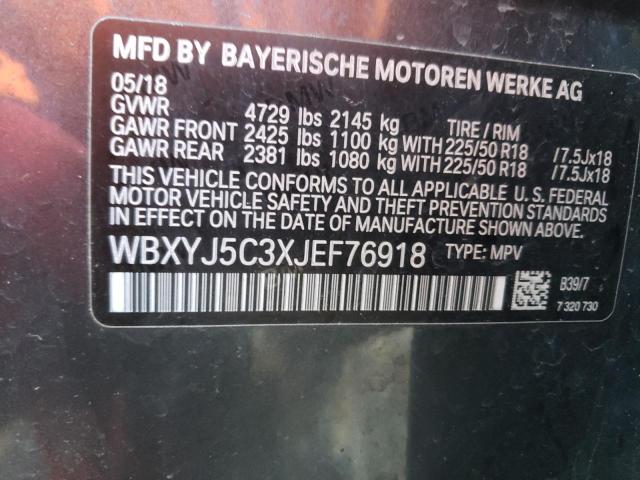 WBXYJ5C3XJEF76918 - 2018 BMW X2 XDRIVE28I GRAY photo 14