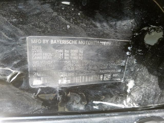 3MW5R1J08L8B11502 - 2020 BMW 330I  photo 10