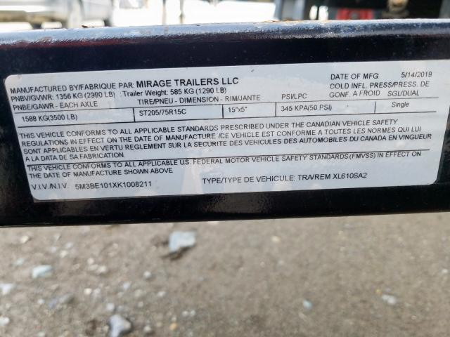 5M3BE101XK1008211 - 2019 MISC TRAILER  fotoğraf 10