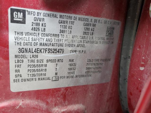 3GNAL4EK7FS525479 - 2015 CHEVROLET CAPTIVA LTZ RED photo 12