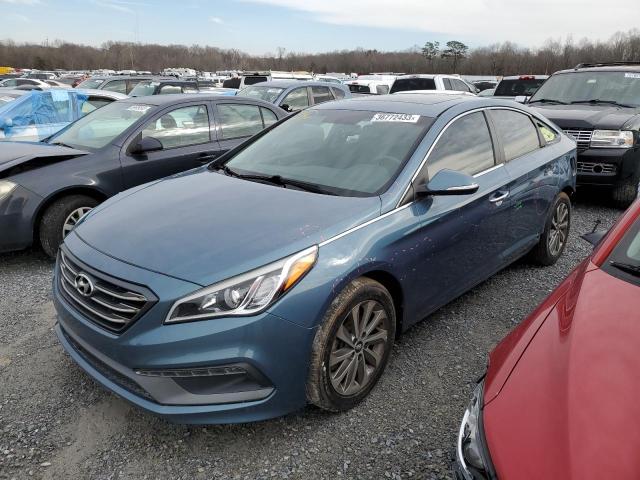 5NPE34AF6GH413335 - 2016 HYUNDAI SONATA SPORT BLUE photo 1