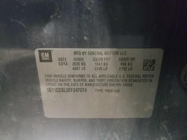 1G11C5SL5EF247074 - 2014 CHEVROLET MALIBU 1LT BLACK photo 12