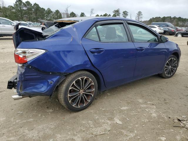 2T1BURHE7EC194525 - 2014 TOYOTA COROLLA L BLUE photo 3